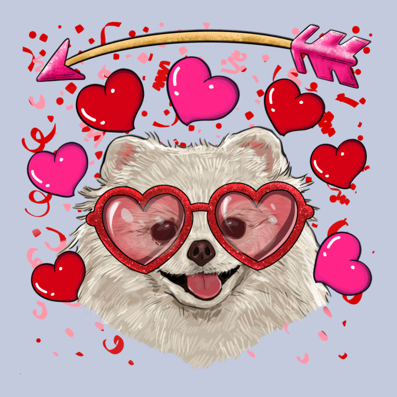 Valentine's Day White Pomeranian Long Sleeve Tee by RanaPortraitStore | Teevron