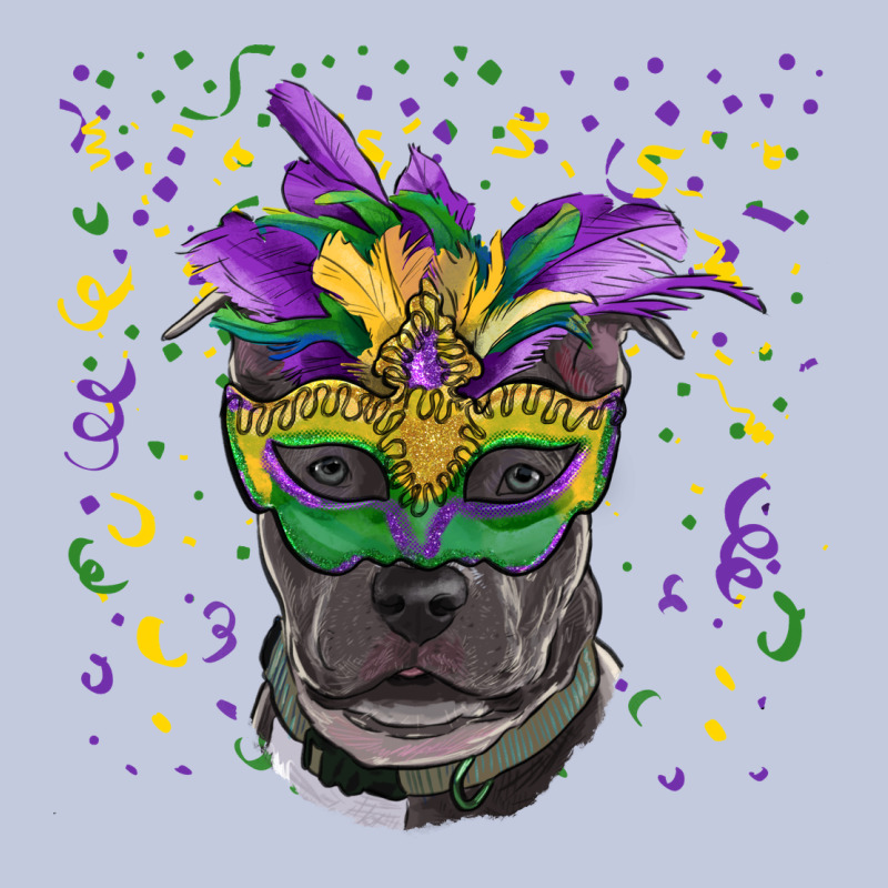 Mardi Gras  Mask Pitbull Long Sleeve Tee by RanaPortraitStore | Teevron