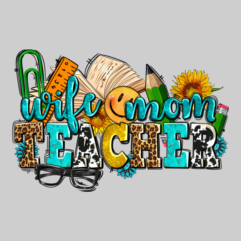 Wife Mom Teacher With Sunflowers Premium Sweatshirt by AdoDesignShop | Teevron