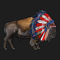 American Bison With Indian Headdress Classic Tee | Teevron