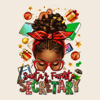 Santa's Favorite Secretary Afro Messy Bun Zipper Hoodie | Teevron
