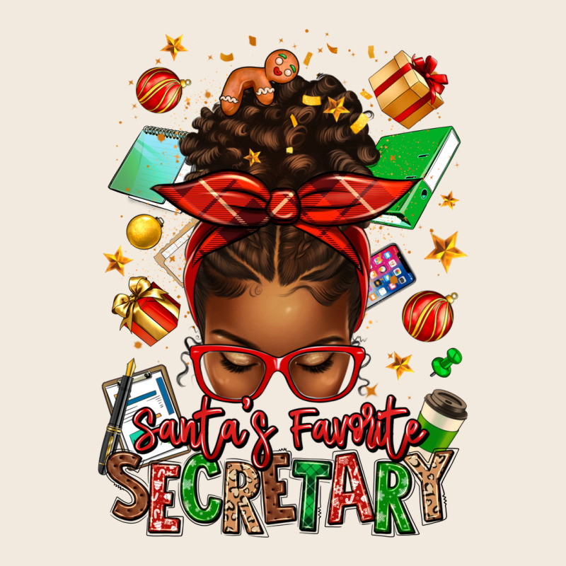 Santa's Favorite Secretary Afro Messy Bun Zipper Hoodie by texasbilliewilder | Teevron