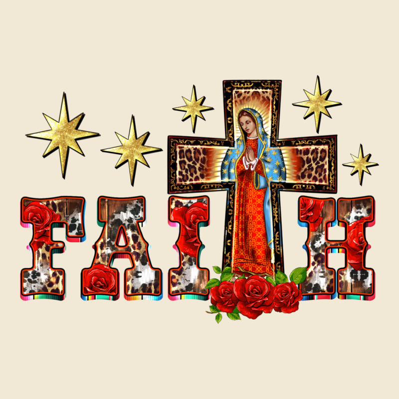 Faith Our Lady Of Guadalupe Cross Ladies Tee by BarkalooDesign | Teevron