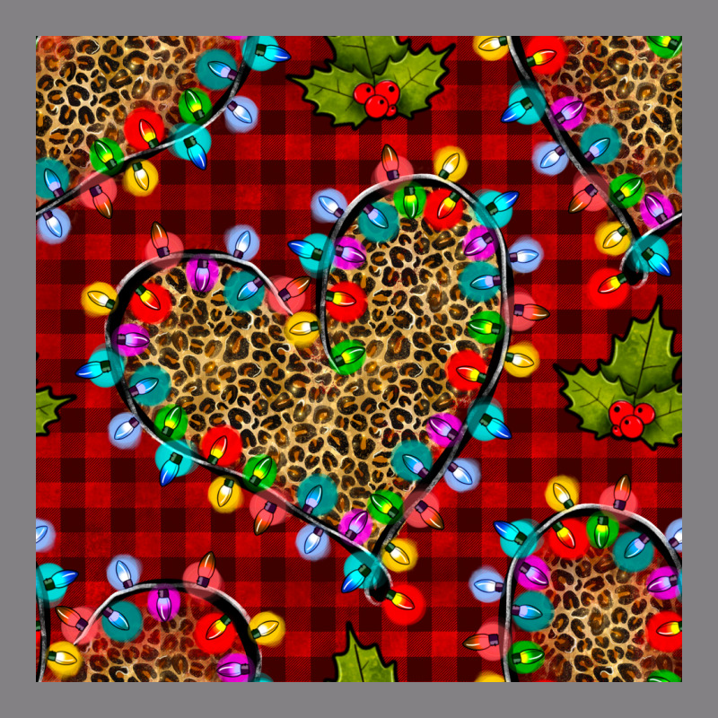 Christmas Lights And Leopard Hearts Seamless Pattern Heavyweight Hoodie by BundleAndBundleShop | Teevron