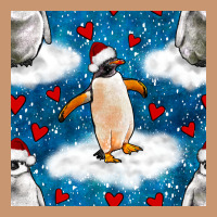 Christmas Penguin And Heart Seamless Pattern Heavyweight Hoodie | Teevron