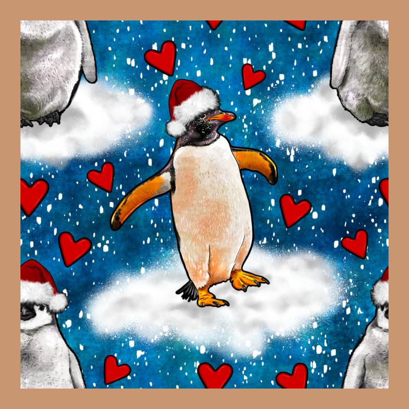 Christmas Penguin And Heart Seamless Pattern Heavyweight Hoodie by BundleAndBundleShop | Teevron