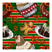 Christmas Cake Seamless Pattern Heavyweight Hoodie | Teevron