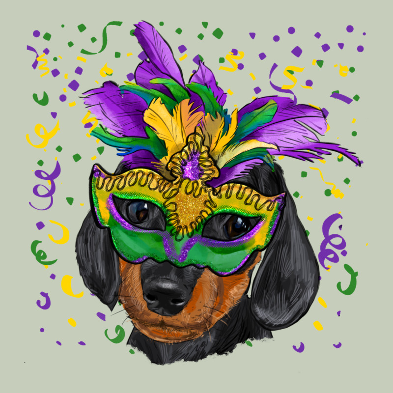Mardi Gras Mask Dachshund Puppy Long Sleeve Tee by RanaPortraitStore | Teevron