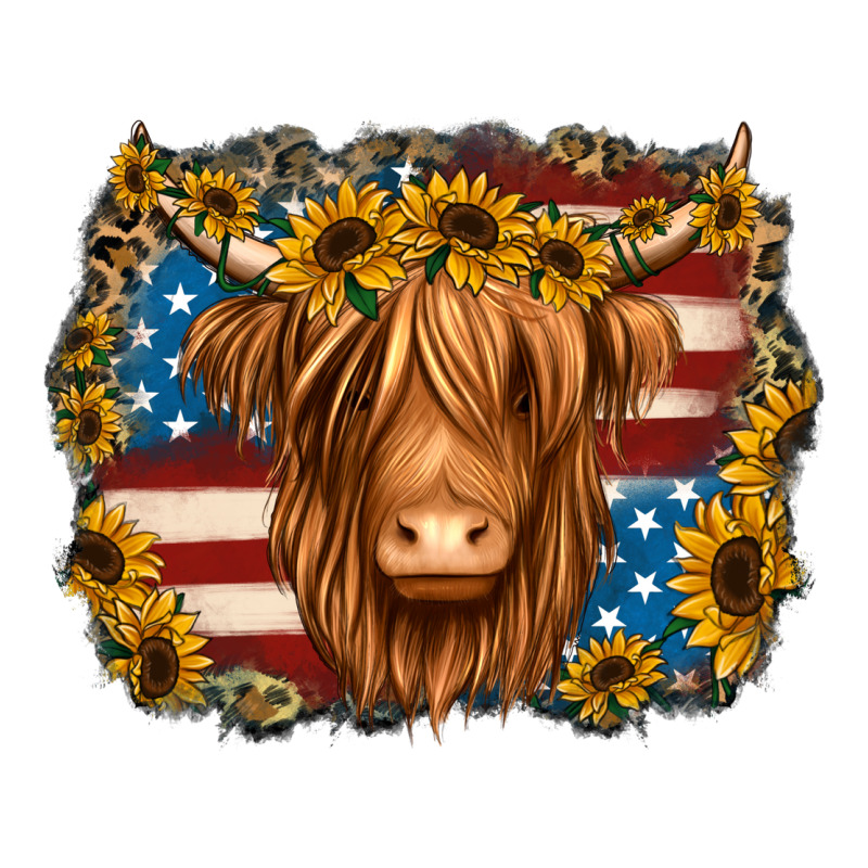 4th Of July Shaggy Cow Premium Sweatshirt by Jasminsmagicworld | Teevron