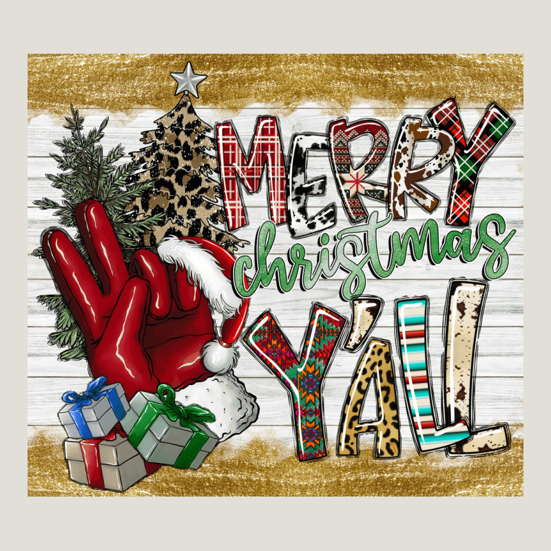 Merry Christmas Y'all Heavy Core Tee by CowhideDigitalArt | Teevron