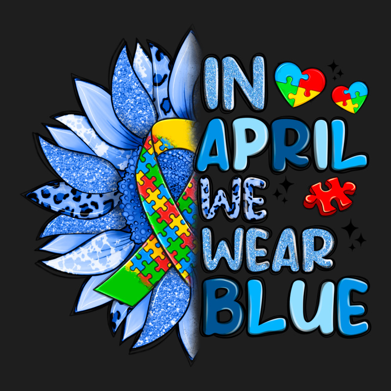 In April We Wear Blue Sunflower Heavyweight Hoodie by Artiststas | Teevron