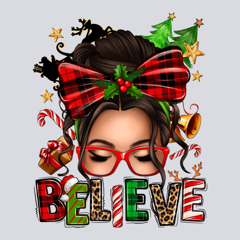 Christmas Believe Afro Messy Bun Zipper Hoodie by texasbilliewilder | Teevron
