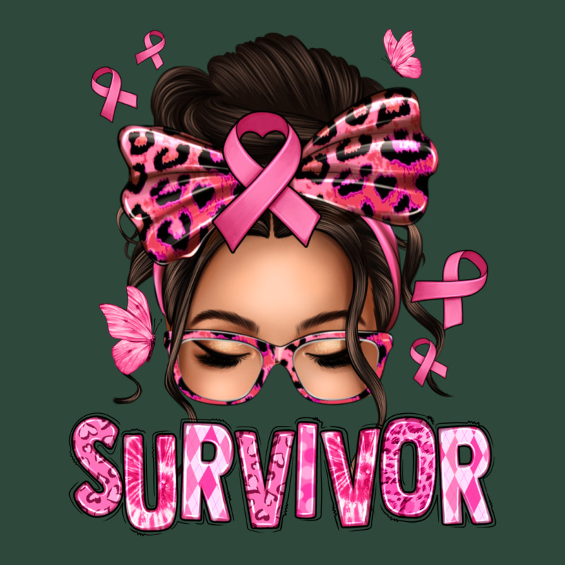 Breast Cancer Survivor Afro Messy Bun Zipper Hoodie by texasbilliewilder | Teevron
