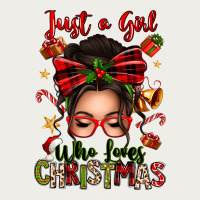 Just A Girl Who Loves Christmas Afro Messy Bun Zipper Hoodie | Teevron