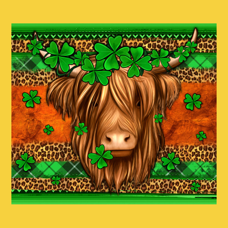 St Patricks Day Long Haired Cow Premium Sweatshirt by Jasminsmagicworld | Teevron