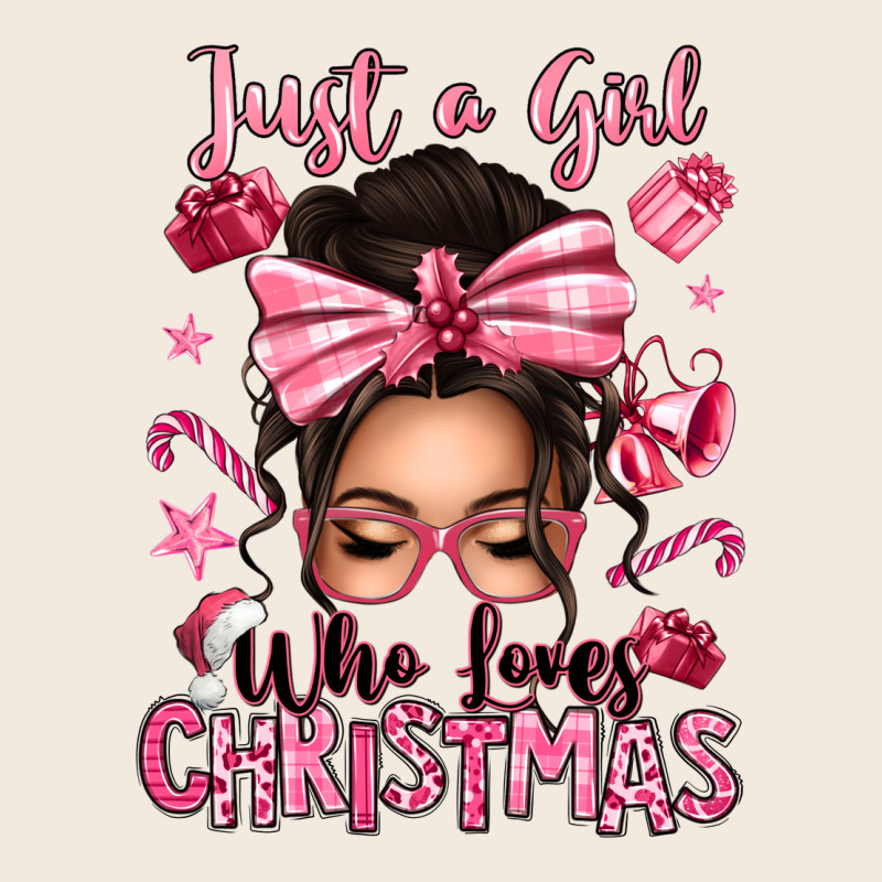 Just A Girl Who Loves Pink Christmas Messy Bun Zipper Hoodie by texasbilliewilder | Teevron
