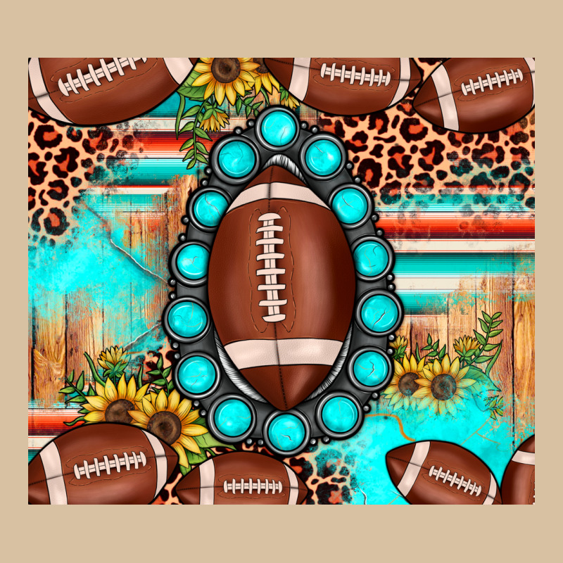 Football Leopard Turquoise Gemstone Sunflower Heavyweight Hoodie by JahusDesignShop | Teevron