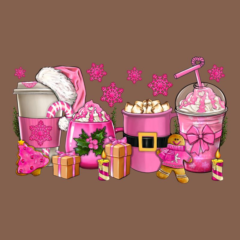 Pink Christmas Coffee Cups Zipper Hoodie by texasbilliewilder | Teevron