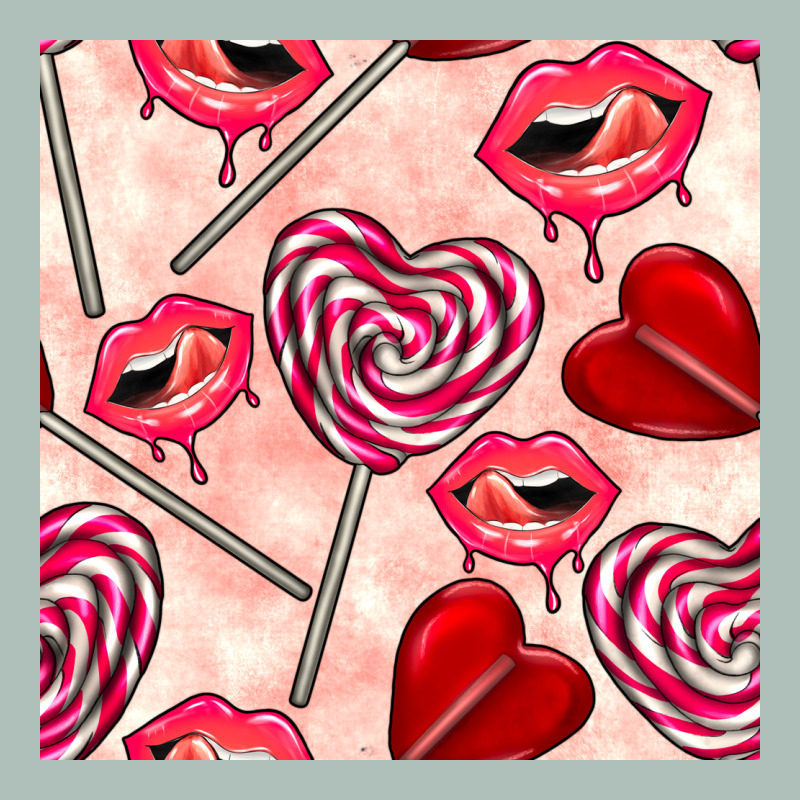 Valentines Day Lollipops And Lips Seamless Pattern Heavyweight Hoodie by BundleAndBundleShop | Teevron