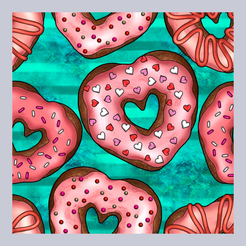 Valentines Day Heart Donuts Seamless Pattern Heavyweight Hoodie by BundleAndBundleShop | Teevron
