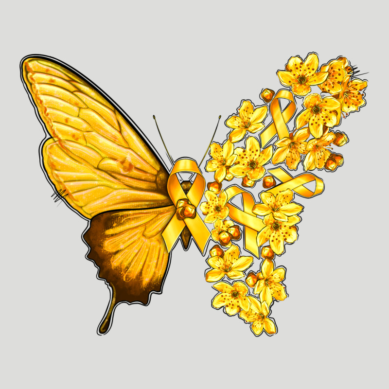Flowers And Childhood Cancer Ribbon Butterfly Zipper Hoodie by texasbilliewilder | Teevron