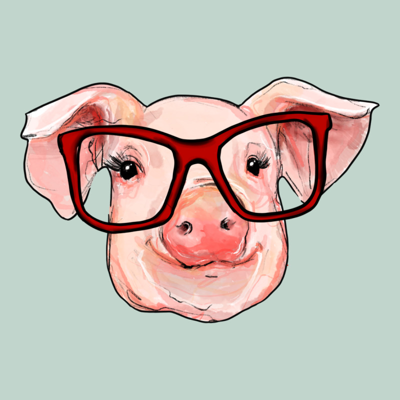 Pig With Red Glasses Zipper Hoodie by RanaPortraitStore | Teevron