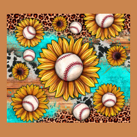 Baseball Leopard Turquoise Sunflower Heavyweight Hoodie | Teevron