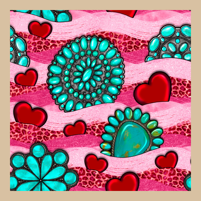 Valentines Day Turquoise Gemstone  And Hearts Heavyweight Hoodie by BundleAndBundleShop | Teevron
