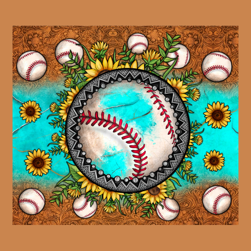 Baseball Turquoise Sunflower Heavyweight Hoodie by JahusDesignShop | Teevron