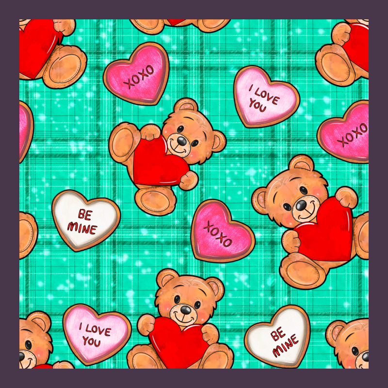Valentines Day Teddy Bears And Cookies Seamless Pattern Heavyweight Hoodie by BundleAndBundleShop | Teevron