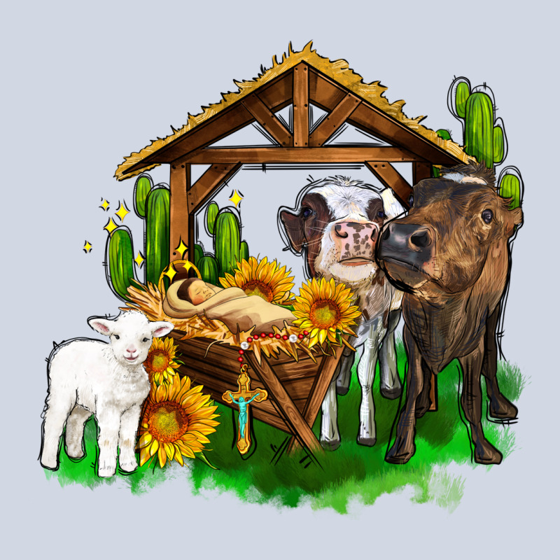 Jesus Holy Night Cows And Sunflowers Premium Sweatshirt by AdoDesignShop | Teevron