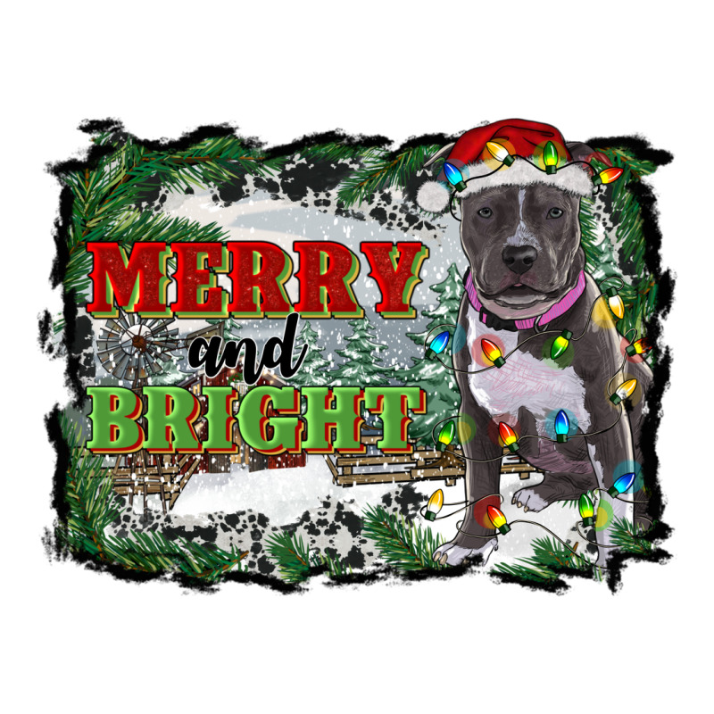 Merry And Bright Pitbull With Farm Classic Tee by RanaPortraitStore | Teevron