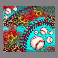Baseball Leopard Turquoise Sunflower Heavyweight Hoodie | Teevron