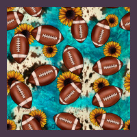 Football Turquoise Cowhide Sunflower Seamless Pattern Heavyweight Hoodie | Teevron