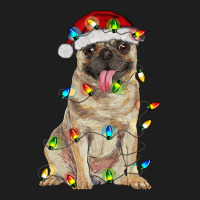 Pug With Christmas Lights Classic Tee | Teevron