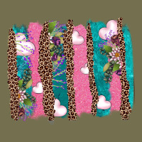 V.d Turquoise Leopard And Flowers  Brushstrokes Vintage Hoodie | Teevron