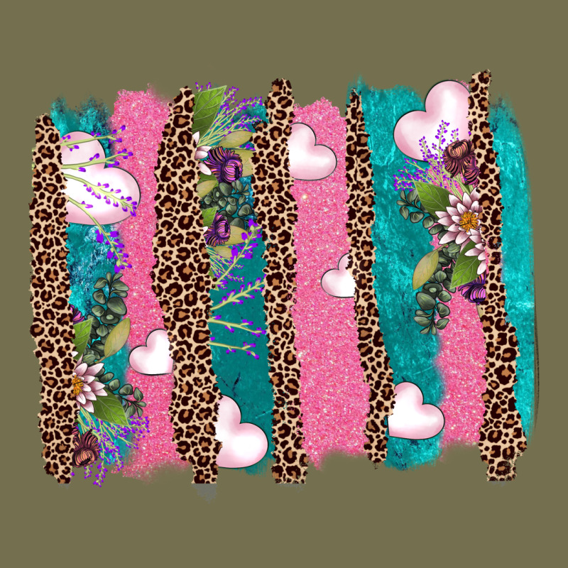 V.d Turquoise Leopard And Flowers  Brushstrokes Vintage Hoodie by AdoDesignShop | Teevron