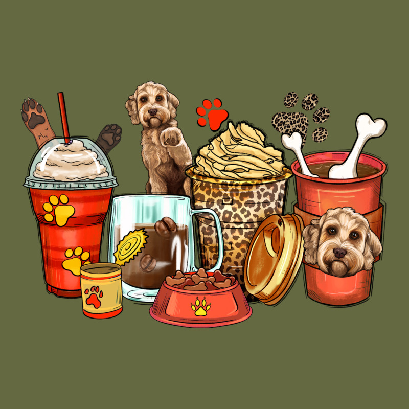 Labradoodle Coffee Cups Long Sleeve Tee by Zillion Design Studio | Teevron