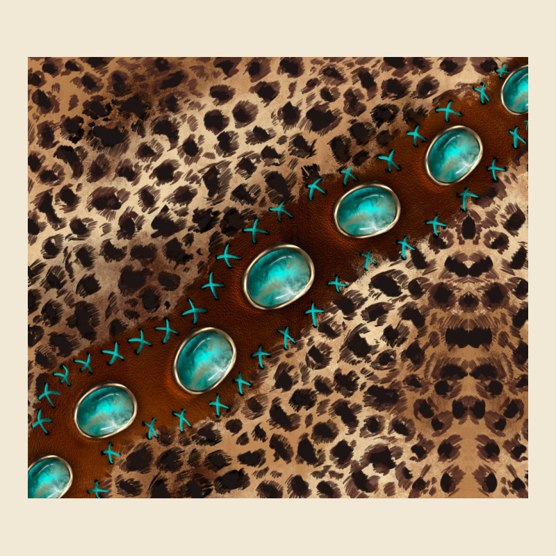 Leopard Gemstone Leather Ladies Tee by BarkalooDesign | Teevron