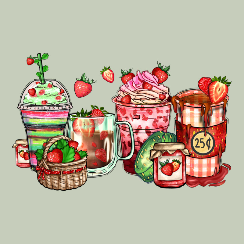 Strawberry Farm Fresh Coffee Cups Long Sleeve Tee by Zillion Design Studio | Teevron