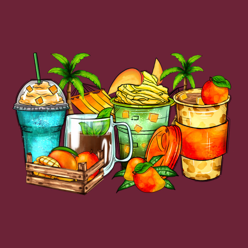 Mango Farm Fresh Coffee Cups Long Sleeve Tee by Zillion Design Studio | Teevron