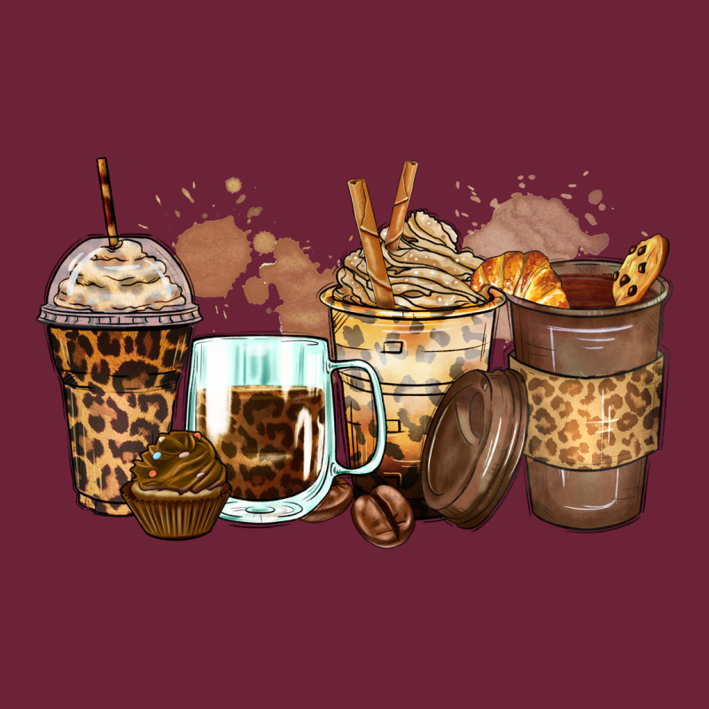 Leopard Coffee Cups Long Sleeve Tee by Zillion Design Studio | Teevron