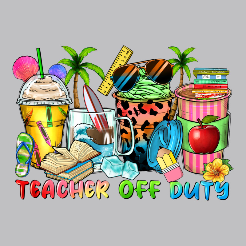 Teacher Off Duty Coffee Cups Long Sleeve Tee by Zillion Design Studio | Teevron