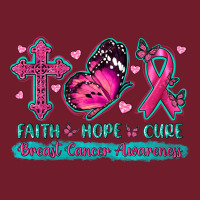 Faith Hope Cure Breast Cancer Awareness Zipper Hoodie | Teevron