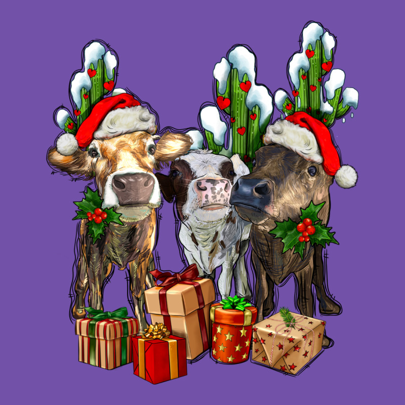 Western Christmas Cows And Cactuses Premium Sweatshirt by AdoDesignShop | Teevron