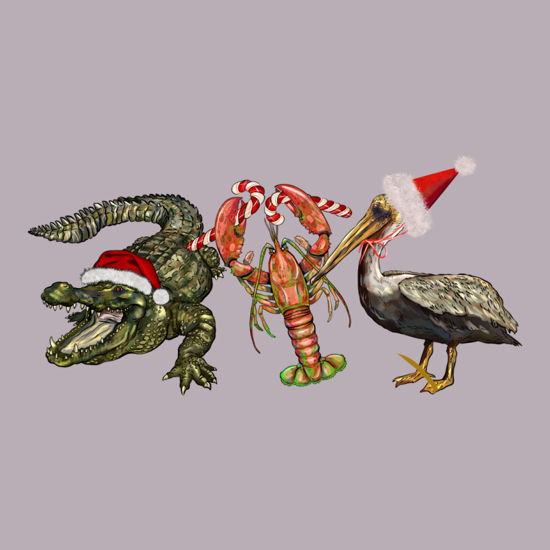 Christmas Alligator Pelican Crawfish Vintage Tee by BarkalooDesign | Teevron