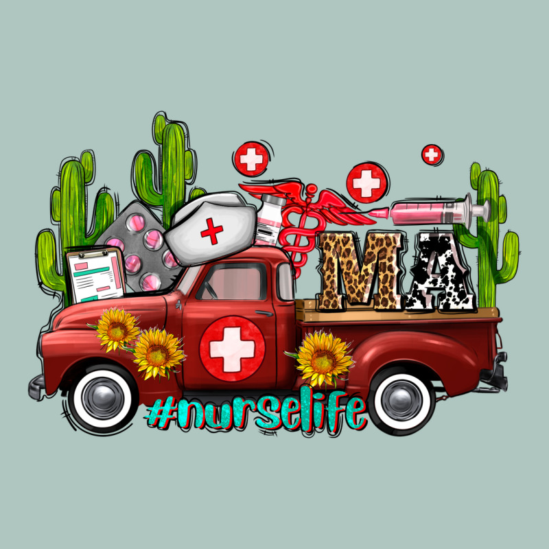 Ma Medical Assistant Nurse Truck With Cactus And Sunflowers Premium Sweatshirt by AdoDesignShop | Teevron