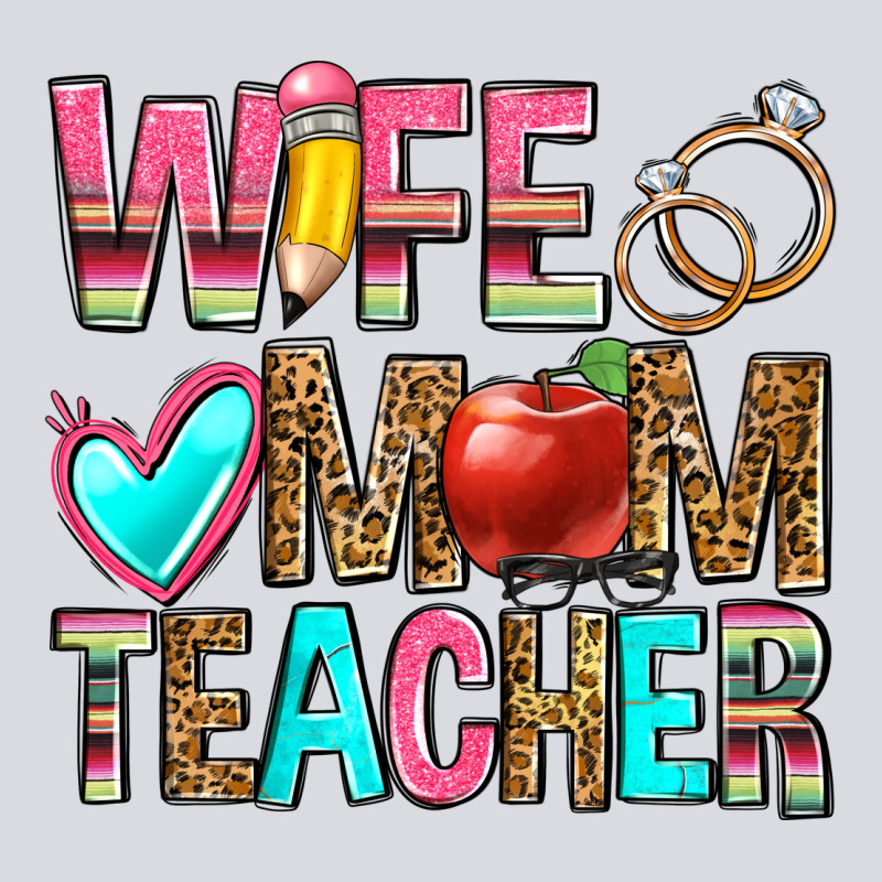 Wife Mom Teacher Zipper Hoodie by Zillion Design Studio | Teevron