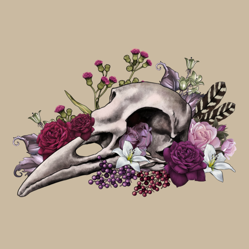 Boho Floral Raven Skull Long Sleeve Tee by RanaPortraitStore | Teevron