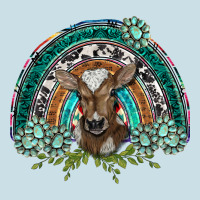 Turquoise Gemstones Brown Baby Cow  Rainbow Ladies Tee | Teevron